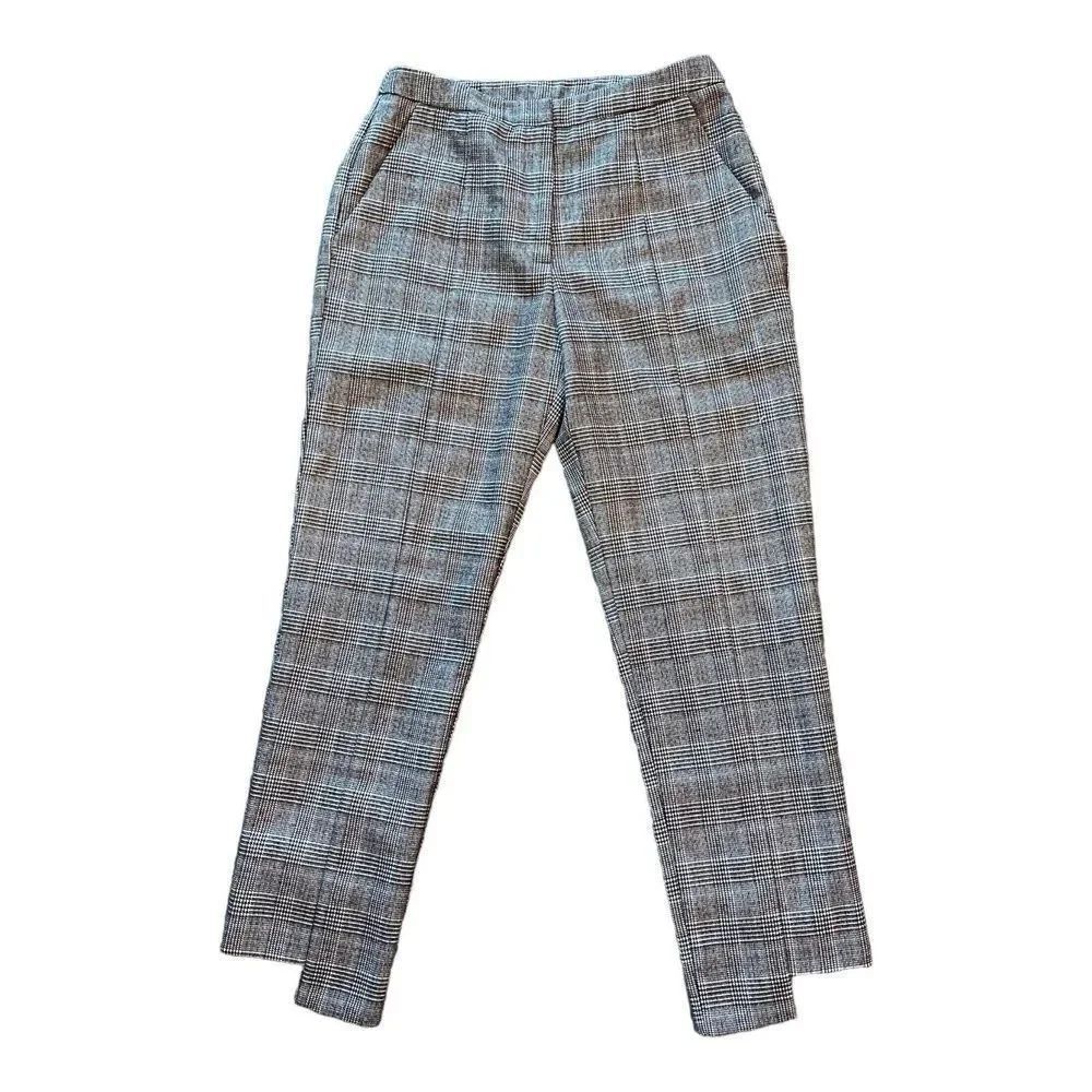 Evidnt Los Angeles Anthropologie Womens Dress Pants Plaid Brown Mid Rise S New